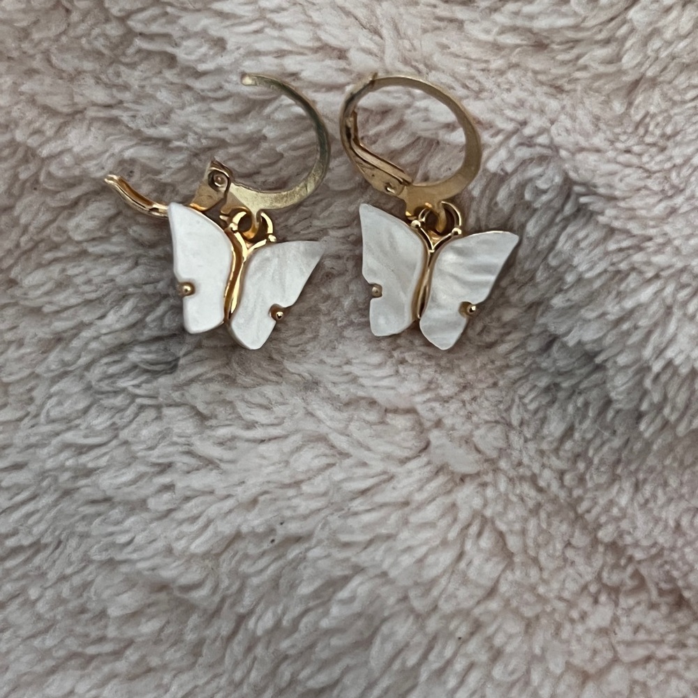 butterfly charm huggies